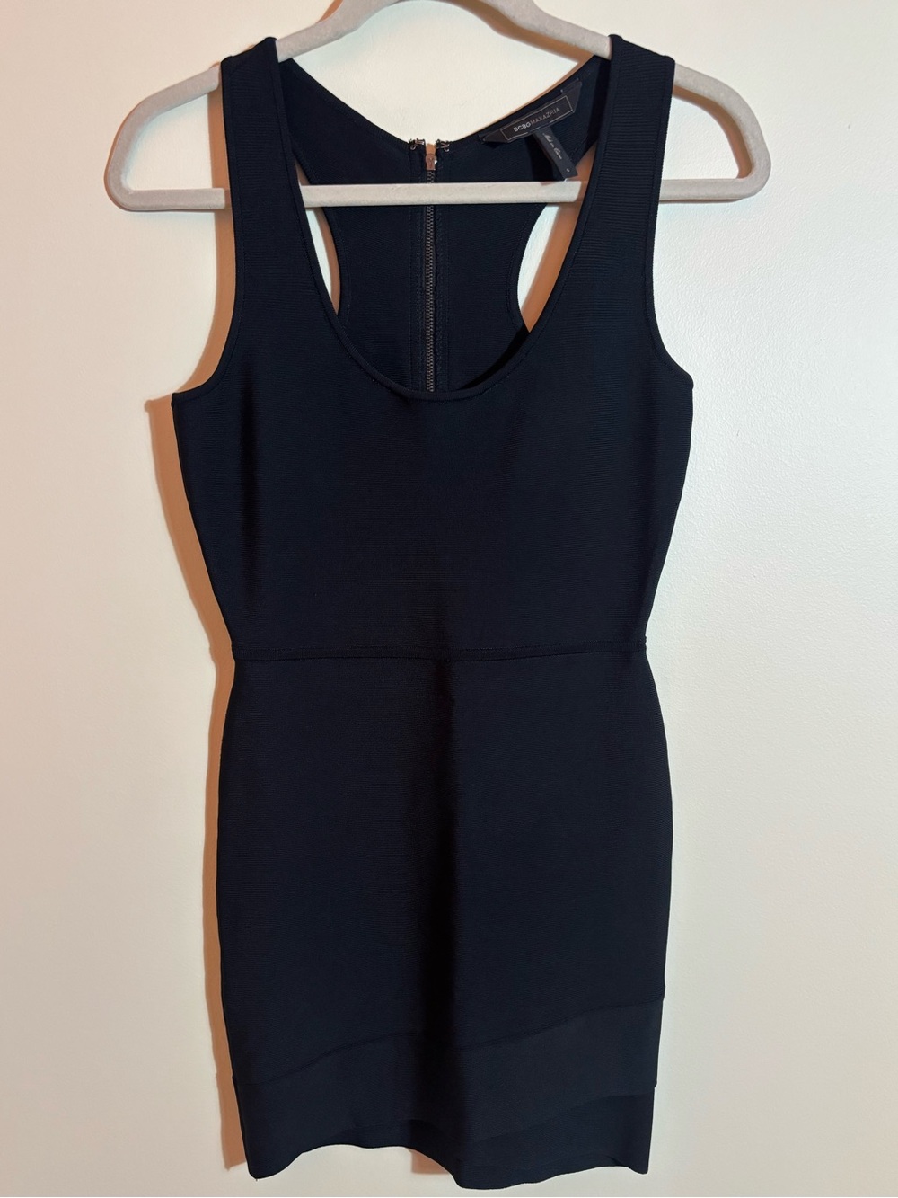 BCBG MaxAzria Gisela Bandage Bodycon stretch Knit Mini Cocktail Dress Black